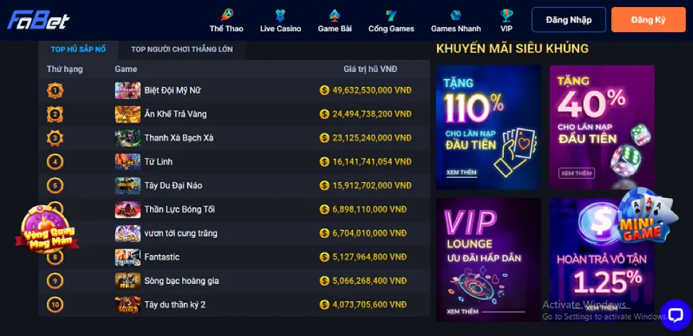Đá gà trực tiếp trên vswin bet app